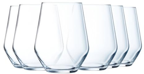 Luminarc - Collection Vinetis - 6 verres haut 40 cl - Design moderne et élégant - Fabriqués en France - Emballage renforcé, Bleu