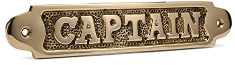 NKlaus 11758 - Placa para puerta (latón, 16 x 3,7 cm), diseño de capitán