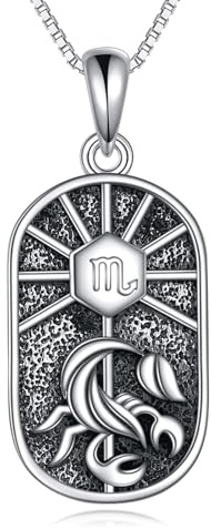 YAFEINI Scorpio Necklace for Women 925 Sterling Silver Zodiac Sign Constellation Pendant Astrology Horoscope Scorpio Jewellery Gift