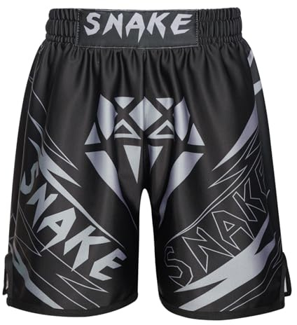 Runhomal Short de Boxe Garcon Enfant MMA Kic-Boxing Fitness Training Fight Pantalon Court de Sport Kick Boxe Entraînement Grappling Muay Thai Combat 3-16 Ans Type N 11-12 Ans