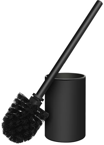 QL Scopino per WC,Scopino e Supporto per Toilette in Acciaio Inossidabile,Set di Supporti ad Asciugatura Rapida,Spazzola WC per Il Bagno e l'Hotel,Nero