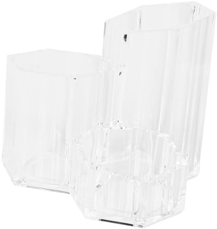 HONMEET Cubo Resistente Al Agua Corrosión Para Cosméticos Recipiente Para Brochas Diseño Transparente