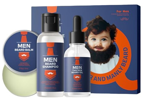 Set per la cura della barba da uomo, set per la cura della barba da uomo, set per la cura della barba con shampoo delicato, set per la cura della barba per gli uomini