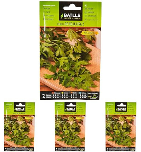 Semillas Batlle Perejil DE HOJA LISA 2 (Paquete de 4)