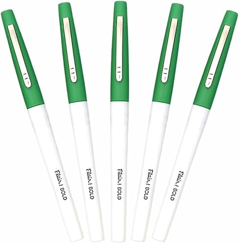 5 x PaperMate Flair Felt Tip Pen | 1.2mm Bold Tip Nib - Quick-Drying, Smudge & Smear Resistant | Perfect for Writing, Doodling, Colouring & Journaling | Green Colour Ink - Loose in Plain Packaging