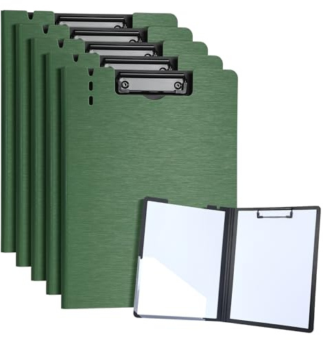 URbantin A4 Urklipp med klämma, 5 st urklipp med lock (grön) | A4 Clipboards skrivtavla