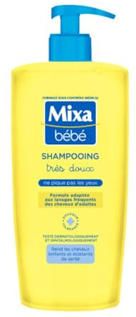 Mixa Baby - mycket mjukt schampo för hårläder - för spädbarn och frekvent tvättning av vuxna hår - mjukhet, mjukhet och glans - kliar inte in i ögonen - 750 ml