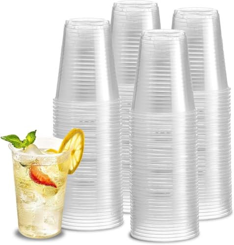 Genérico 100 Vasos de Plástico - Envio 24 h - 200 ml - 100 uds Desechables de Polipropileno - Ideal para Fiestas, Cumpleaños, Festivales, Oficinas o Navidad (100)