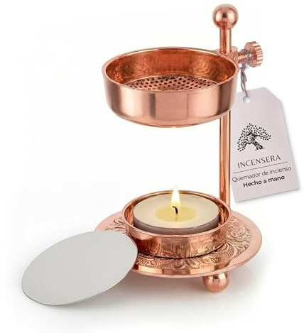 Incensera Rökelsebrännare med Sil – Roséguldfärgad, elegant Och flexibel rökelsehållare, incense burner, rökelsetillbehör