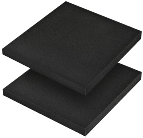 HXJDAM 2-pack svart akvariefiltersvamp 50 x 50 x 2 cm 50PPI – högdensitets filtermedia för fiskbehållare, biologisk och mekanisk akvariematta för sött- och saltvattenbehållare