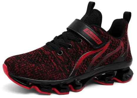 LAZAZAFI Enfants Baskets Chaussures de Course Noir Rouge 33 EU