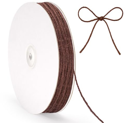 G2PLUS 2MM Jute String Twine, 100M Dark Brown Natural Garden Twine for DIY Art and Crafts, Gardening Use, 3 Ply