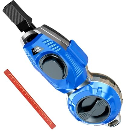 Chalk Line - Logra diseños rectos de marca de precisión, carrete automático de cuerda automática, marcador de cable retráctil de 15 m de larga duración, construcción de ABS alto para instalación de