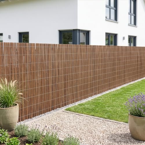 casa.pro Brise-Vue Canisse en Osier Hyssna 120 x 500 cm Naturel | extérieur, jardin, balcon, terrasse, habillage clôture, garde-corps palissade, fixation rapide, protection vent et soleil