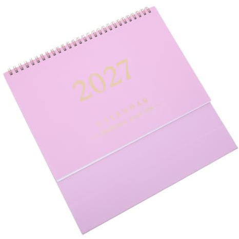 CVUTOVO Stort Bordskalender i Rosa Stående Flip Kalender Januari till December för och Hem Tjockt Papper och Design för Planering