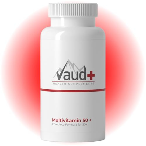 VAUD® Multivitamin 50+ | Hochdosierte Multivitamin Tabletten mit 26 Vitaminen & Mineralstoffen | Für Vitalität, Immunsystem, Knochen & Herz | Nahrungsergänzungsmittel für Frauen & Männer | 60 Kapseln