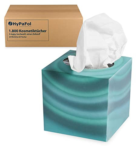 1.800 Kosmetiktücher in der Box I 30 Boxen à 60 Einmalhandtücher I Taschentuchbox Großpackung I 3-lagig, hochweiß