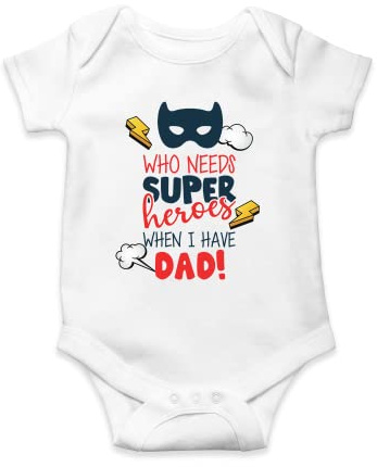 SmartyPants Superhjälte pappa Babygrow – rolig söt babydräkt väst kläder bodysuit onesie nyfödda månader duschgåvor presenter idé pojke flicka jul fäder pappa hjälte son dotter