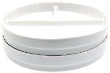 Elk and Friends Kids 7.8” Porcelain White Plates | Divided Plates | Suitable for Kids/Toddlers | Microwave & Dishwasher Safe | Non Slip | Snack Dishes | 2 Pack