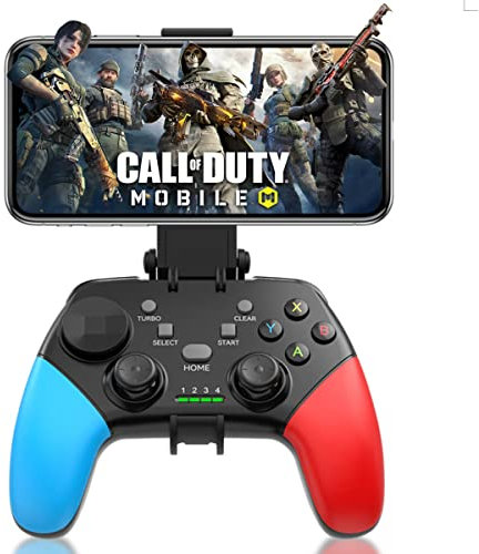 arVin Wireless Game Controller für iPhone, Android, PC, Bluetooth Mobile Gaming Controller für iPhone 15, iPhone 16, Samsung Galaxy S24, Huawei, Motorola, OnePlus, Google-Call of Duty (Rot und Blau)
