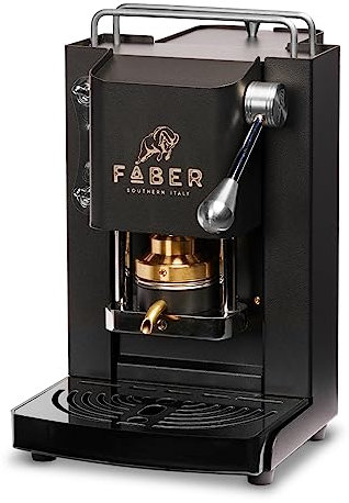 FABER COFFEE MACHINES | Modell Pro Mini Deluxe | Kaffeemaschine für ESE-Pads 44 mm | Chrom-Finish | Padpresse aus Messing (Mat Black)