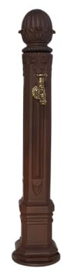 Borne Griffon sans Vasque Brun Antique avec Robinet colvert Dommartin H. 102 cm X L. 17,5 cm