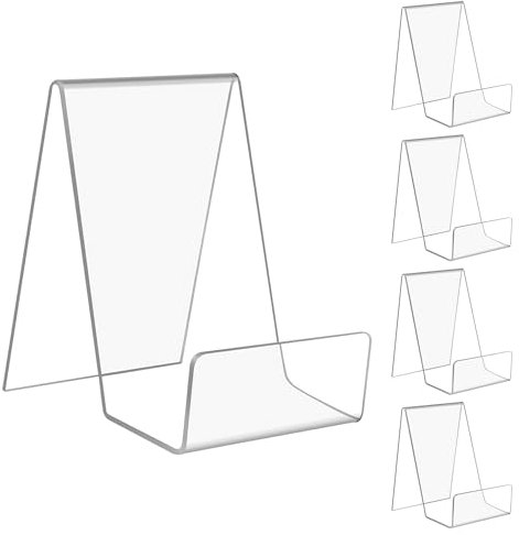 Présentoirs de Livre en Acrylique 5 Pièces Support Table, Porte-Livre Transparent Polyvalent Afficher pour Brochures Carte Menus Magazine Albums Photos D'images