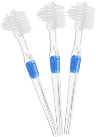 minkissy 15 Stk falsche Zahnbürste Prothese Zahnbürste für falsche Zähne brush bürste Werkzeug doppelseitige faltbar Reinigungsbürste Zahnpasta Zahnersatz