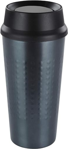BOHORIA® Premium rostfritt stål kaffe-to-go-mugg med gravyr – personlig presentidé – termosmugg – dubbelväggig och vakuumisolerad – 360 ml – resemugg – ny utgåva (blå)