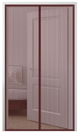 BTAISYDE Magnetic Screen Door Flying Insect Bug Curtain Mesh Door Keep Fly Bugs Out Insect Protection Hassle-Free Installation for Home Office Balcony Patio Garden,Coffee color,120 * 220cm