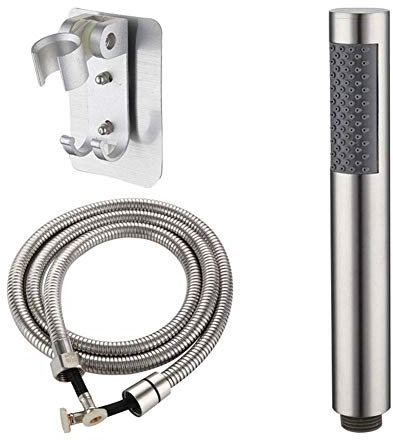 Porta doccia per doccia, 304 in acciaio inossidabile inossidabile bagno rotondo in pressurizzato ugello spruzzatore per la doccia, con tubo e supporto - finitura spazzolata (colore: set di doccia 3
