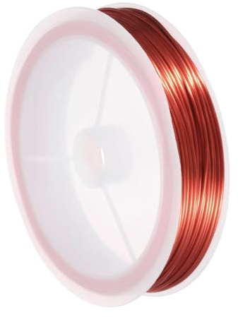 QUARKZMAN 20 Gauge(0.8MM) Filo Di Rame Per Creazione Di Gioielli Resistente Allo Scurimento Filo Per Perline Per Forniture Artigianali Di Gioielli, Rosso, 14M