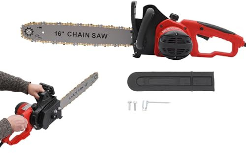 OUBUBY 2000W Elektro Kettensäge mit 40 cm Kettenführung 220V 16 Zoll Motorsäge mit Automatischer Öler Kabelgebundene Kettensäge Elektro 800 U/min Tragbarer Schnittlänge Elektrosäge