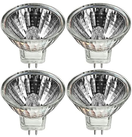 eufeifeiegds 4 delar MR11-lampor 6V 12V 220V 5W 10W 35W ersättningsfiberlampa G4/GU4/GZ4 dubbelstiftsockel(6V 5W)