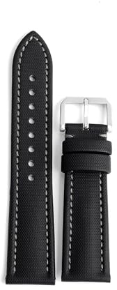 LUGEMA Bracelet De Montre En Toile De Voile 18 Mm, 19 Mm, 20 Mm, 21 Mm, 22 Mm, Étanche, À Dégagement Rapide, Accessoires De Ceinture(Black-gray line,19mm)