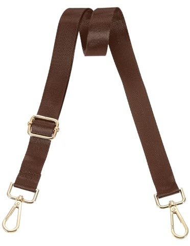 QUARKZMAN Correa De Hombro Ancha De 2.5cm Reemplazo De Correa para Bolso Bandolera Ajustable para Bolso De Mano Bandolera Marrón Oscuro Hebilla De Núcleo Extraíble Dorado Claro