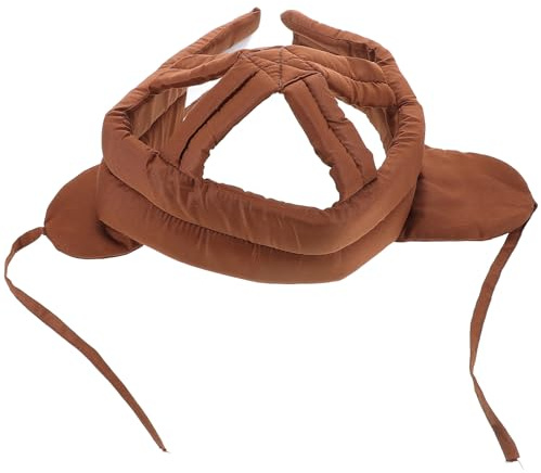 Kisangel Gorra Protectora Anticaídas para Mayores de Seguridad de Protección para Orejas Tejido de Algodón Color Café Ligera y Cómoda para Uso Doméstico y Cuidado Geriátrico