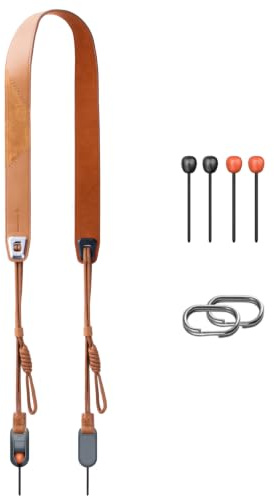 PGYTECH läder kamerarem Air snabbkoppling 80–136 cm axelrem, lastkapacitet 40 kg, BRUN, En Storlek