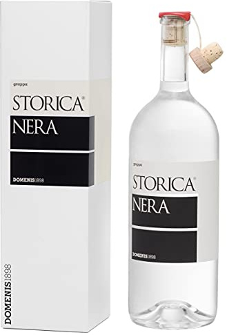DOMENIS1898 - Grappa STORICA NERA 50% vol. con Astuccio, bottiglia in vetro formato 150 cl – pluripremiata, nasce da selezionate vinacce fresche di Cividale del Friuli