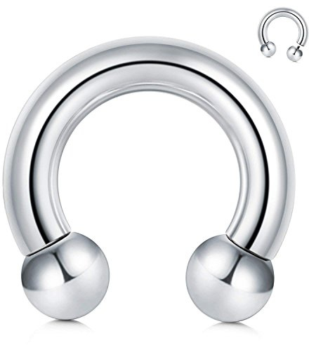 Funseedrr Innengewinde Hufeisen Piercing Ring med Kugel Intim cirkulär skivstång piercing Chirurgenstahl (2 2,5 3 4 5 6 8 10 mm Dicke), Rostfritt stål, stål, utan sten