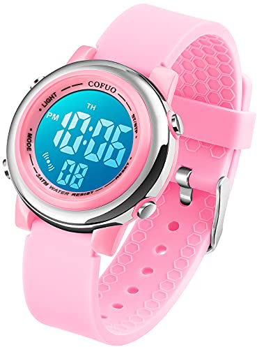 cofuo Kids Digital Sport Waterproof Watch for Girls Boys, Kid Sports Outdoor LED Electrical Watches with Luminous Alarm Stopwatch Child Wristwatch 3-12 Years