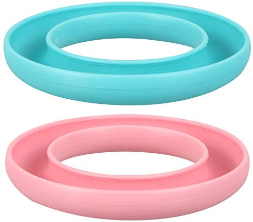 EXCEART Spulenhalter Aufbewahrungsbox FüR NäHmaschine ZubehöR, Tragbarer Spulen-Ring Zur Unterfaden-Aufbewahrung, 2 StüCk (Blau Und Rosa)