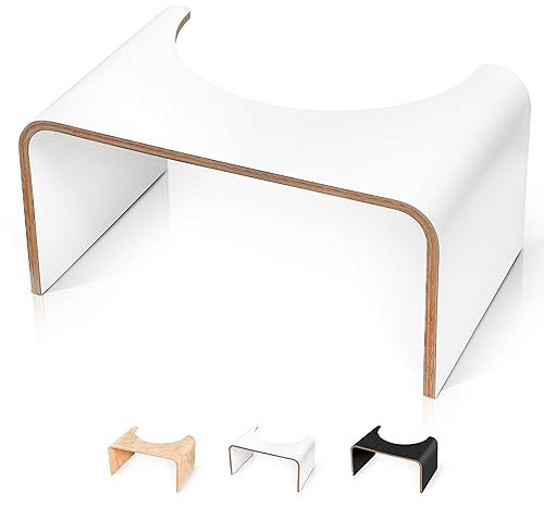 Well Care Toilettenhocker Holz weiß - WC Hocker fur Erwachsene - Ermöglicht hockende Position Anti-Verstopfung - Klohocker Made in France - Squatty Kackhocker