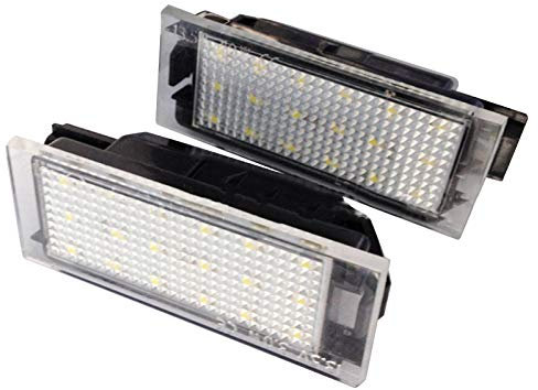 ConBlom 2x Luces de matrícula 6000 K blanco libre de errores para Megane/Clio/Kadjar/Laguna/Trafic/Twingo/Citan/Smart 453 + Brabus