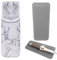 2 fundas de viaje de hierro plano resistentes al calor, bolsa de soporte para rizador Catcan con alfombrilla de silicona resistente al calor para viajes diarios, rizador de pelo (mármol gris)