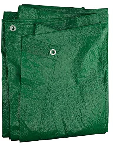 Acan Tradineur - Toldo de Polietileno Multiusos Impermeable, Lona de protección con Ojales de Aluminio, Esquinas reforzadas, Resistente al Desgaste, Exterior (Verde, 90 gr, 3 x 4 m)