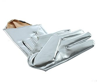 TsoLay Damen-Handschuhe, Kunstleder, 5 Finger, halbe Handfläche, Silber, silber, One size