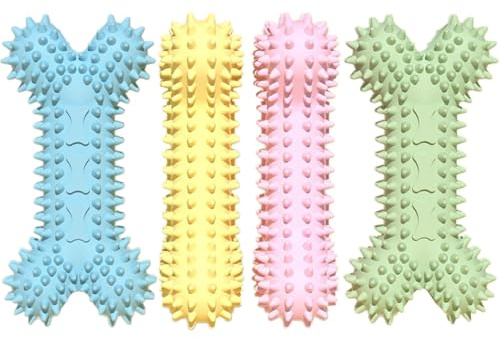 JYTDBCS Puppy Teething Toy Dog Teething Dental Chew Bone Gentle Rubber With Nubs And Ridge Extreme Lightweight Reusable Puppy Chew Toy For Cleaning Teeth Outdoor Pet Supplies