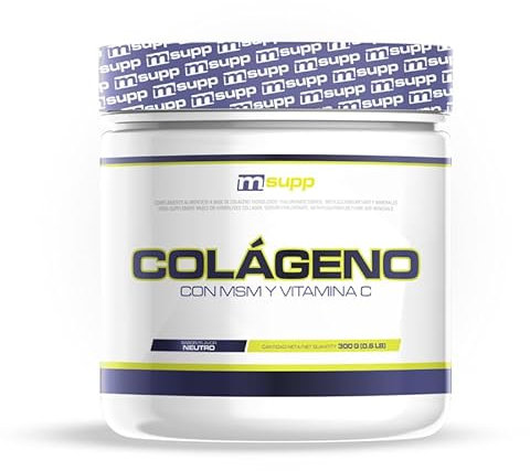 MM Supplements - Colágeno Hidrolizado + Magnesio + MSM + Vitamina C 300g en Polvo - Complejo DigeZyme - Mejora Articular, Huesos, Catílagos, Piel y Dientes - Sistema Inmunológico - Sabor Neutro