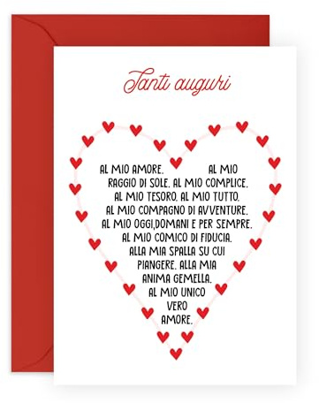 Central 23 Biglietto Auguri Per Marito E Moglie - AL MIO UNICO VERO AMORE - Dolci Biglietti Di Auguri Per Uomo Donna - Biglietti auguri Amore Per Fidanzato E Fidanzata - Forniti Con Adesivi